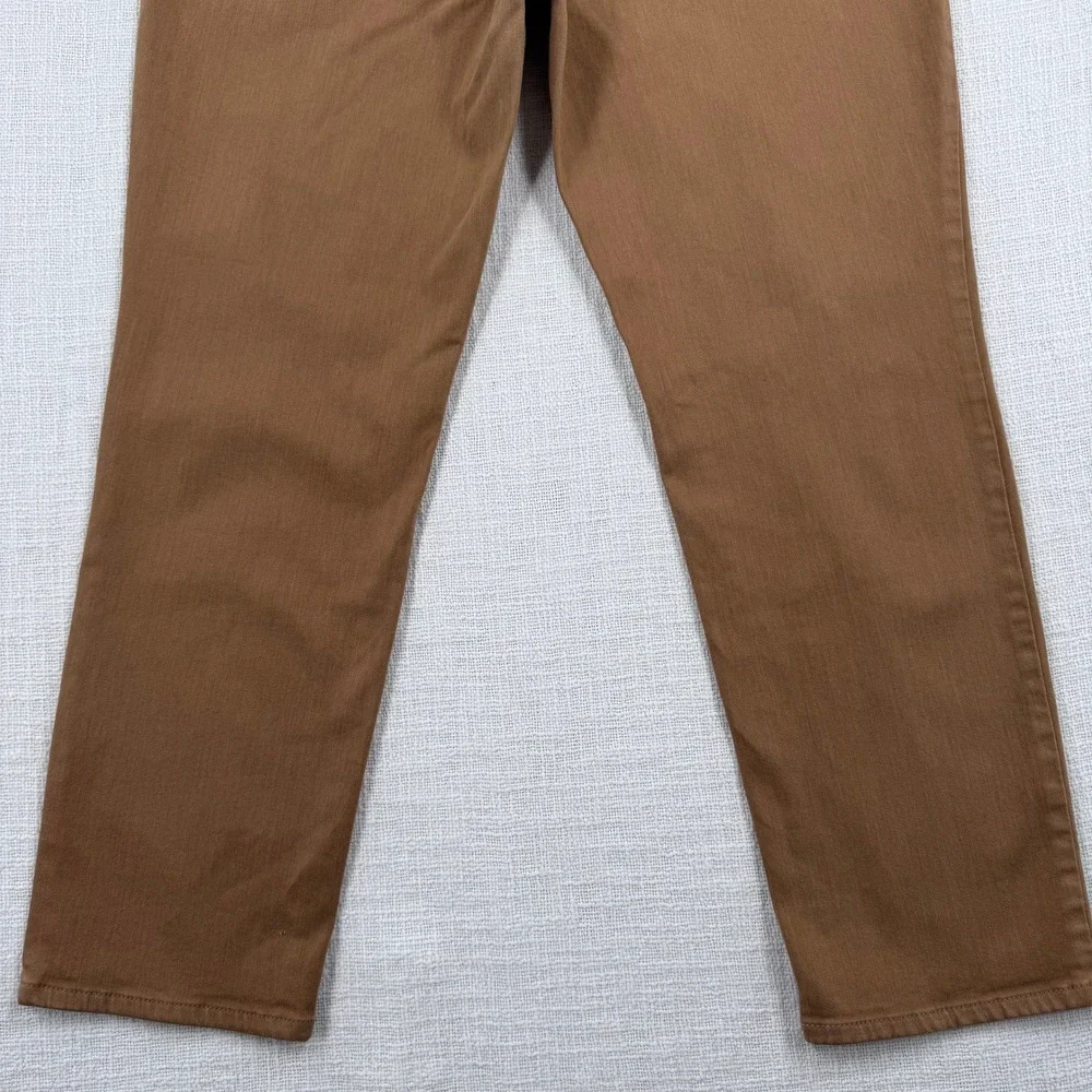 Chicos So Slimming Girlfriend Ankle Pants Brown Petite 1P‎ Cotton Blend Stretch